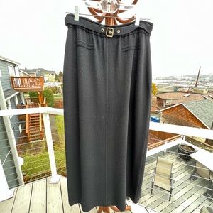 St John black knit slim skirt